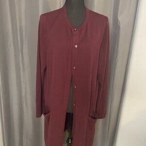 22. J. Jill Long Button Down Cardigan, Size L, EUC